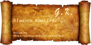 Gladics Kamilló névjegykártya